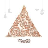 Creative christmas tree holiday card background vector