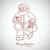 Hand drawn cheerful santa claus sketch card design vector