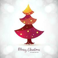 Beautiful winter christmas tree card background vector