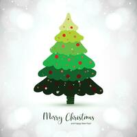 Beautiful winter christmas tree card background vector