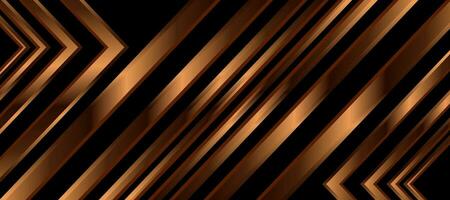 Abstract Shining Copper Stripes Black background Wallpaper vector