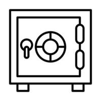 safe icon, deposit box sign symbol in line vector