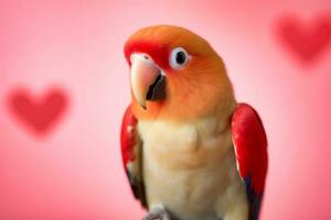 AI Generated. Lovebird Posing on Valentine's Day photo