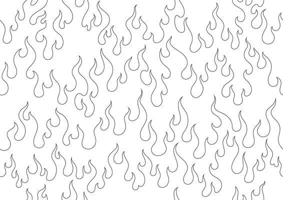 oriental fire pattern seamless wallpaper outline