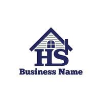 letter HS house logo vector template