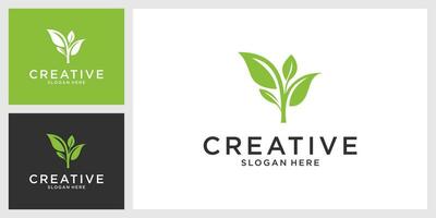 Organic leaf logo design vector, organic leaf icon vector