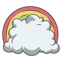 cloud and rainbow vector, in cartoon style vector