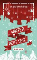 Winter sale poster vector illustration