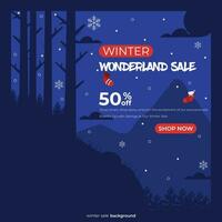 Winter sale background banner vector illustration