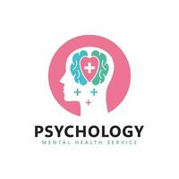 Mental health. Mind therapy psychology logo design vector