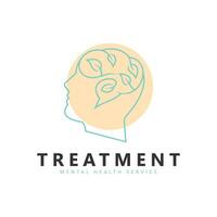 Mental health. Mind therapy psychology logo design vector