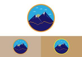 Mountain Logo. Mountain peak summit logo design. Outdoor hiking adventure icon. Vector illustration. Pro Vector Flat Vector Logo Design Template Element.