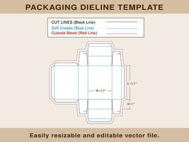 Shipping Box, Ectangle Box, Rectangular Box, Dieline Template, vector