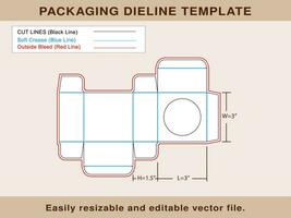 Assortment Soap Box, Round Window Display Box, Dieline Template vector