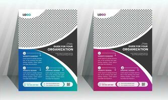 Corporate Business Flyer poster design pamphlet brochure cover design layout background, two colors scheme, vector template in A4 size - Vector