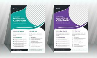 Corporate Business Flyer poster design pamphlet brochure cover design layout background, two colors scheme, vector template in A4 size - Vector