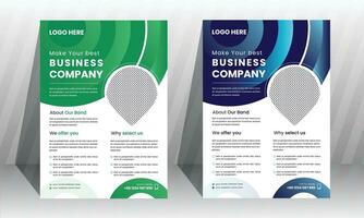 Corporate Business Flyer poster design pamphlet brochure cover design layout background, two colors scheme, vector template in A4 size - Vector