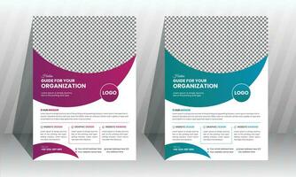 Corporate Business Flyer poster design pamphlet brochure cover design layout background, two colors scheme, vector template in A4 size - Vector