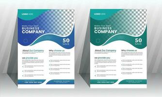 Corporate Business Flyer poster design pamphlet brochure cover design layout background, two colors scheme, vector template in A4 size - Vector