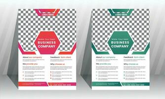 corporativo negocio volantes póster diseño folleto folleto cubrir diseño diseño fondo, dos colores esquema, vector modelo en a4 Talla - vector