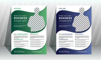 Corporate Business Flyer poster design pamphlet brochure cover design layout background, two colors scheme, vector template in A4 size - Vector