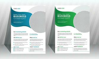 Corporate Business Flyer poster design pamphlet brochure cover design layout background, two colors scheme, vector template in A4 size - Vector