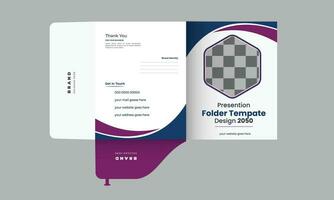 Presentation folder template design, Folder design, cover for catalog, brochures Free Vector