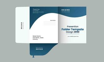 Business folder for files, design. The layout is for posting information about the company, photo, text. Modern geometric style. Free Vector