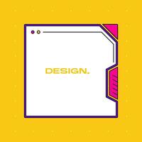 Futuristic square background. Social media frame vector illustration.