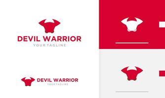 Logo design icon symbol abstract geometric mysterious red fire devil king warrior killer helmet vector