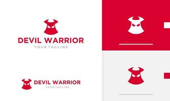 Logo design icon symbol abstract geometric mysterious red fire devil king warrior killer helmet vector