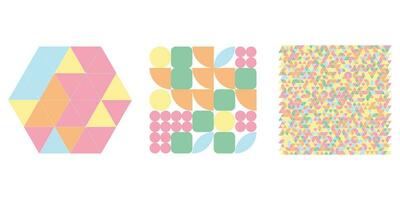 A set of Naive playful abstract shapes. Geometric patterns in a fashionable retro-brutalist style. Vector illustration