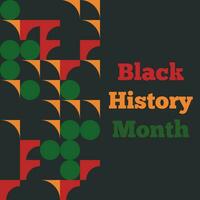 Black History Month. African American History. Vector illustration. Poster with greeting and geometric pattern decoration