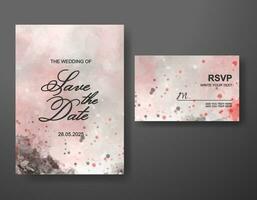 Wedding invitation with abstract watercolor background vector