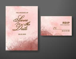 Wedding invitation with abstract watercolor background vector