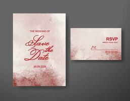 Wedding invitation with abstract watercolor background vector