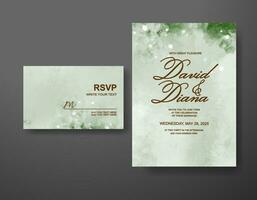 Wedding invitation with abstract watercolor background vector