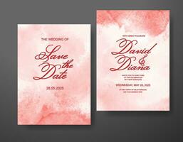 Wedding invitation with abstract watercolor background vector