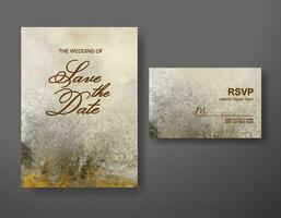 Wedding invitation with abstract watercolor background vector