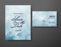 Wedding invitation with abstract watercolor background vector