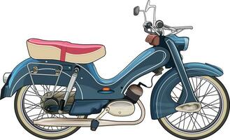 classic motorbike vector blue and saddle with red color, suitable for background design.