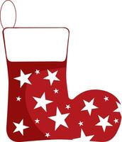 Illustration with a Christmas boot. Element for print, postcard and poster. Vector illustration