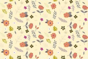 Abstract flat hand draw floral pattern background. Vector. vector