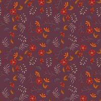 Abstract flat hand draw floral pattern background. Vector. vector