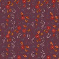 Abstract flat hand draw floral pattern background. Vector. vector