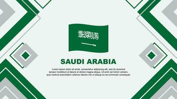 Saudi Arabia Flag Abstract Background Design Template. Saudi Arabia Independence Day Banner Wallpaper Vector Illustration. Saudi Arabia Background