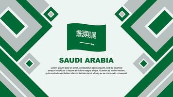 Saudi Arabia Flag Abstract Background Design Template. Saudi Arabia Independence Day Banner Wallpaper Vector Illustration. Saudi Arabia Cartoon