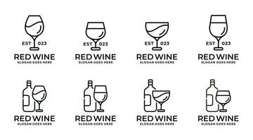 Wine logo set design vector illustration