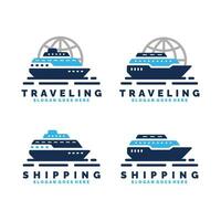 Ship logo set design vector illustration