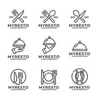 restaurante logo conjunto diseño vector ilustración